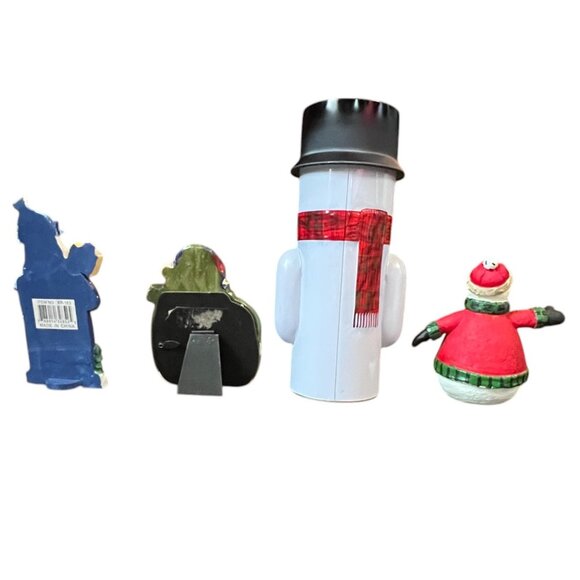 Lot of 4 Snowmen: Thermometer, Photo Frame, Tin, Figurine - Picture 2 of 11